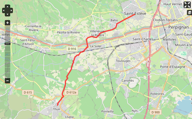 De Saint-Estève à Thuir