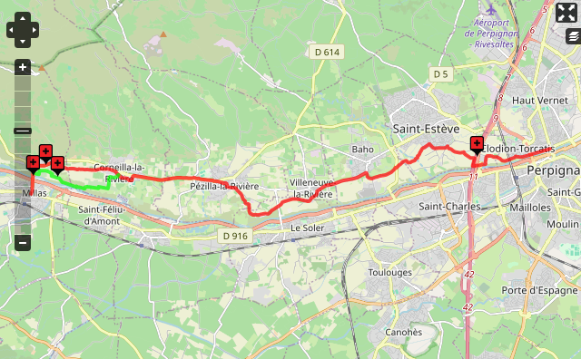 De Perpignan à Millas