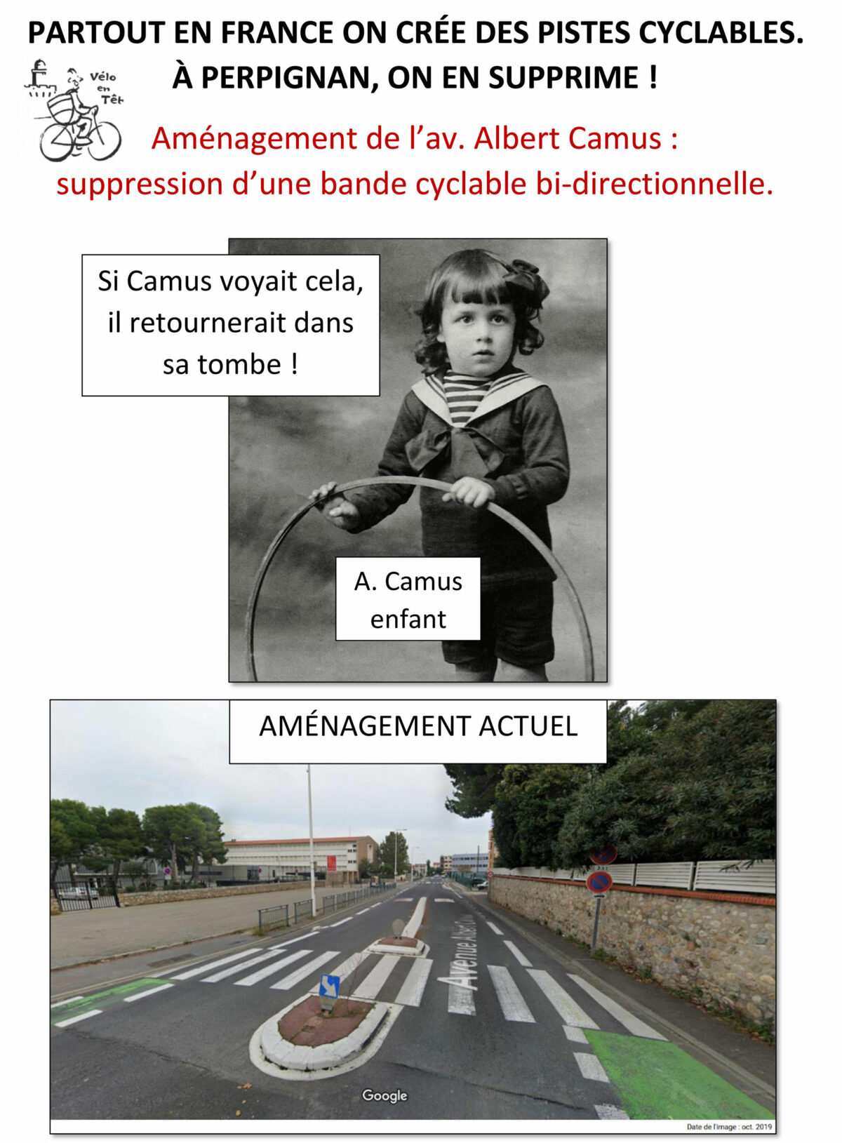Avenue Albert Camus : encore un aménagement illégal et absurde !