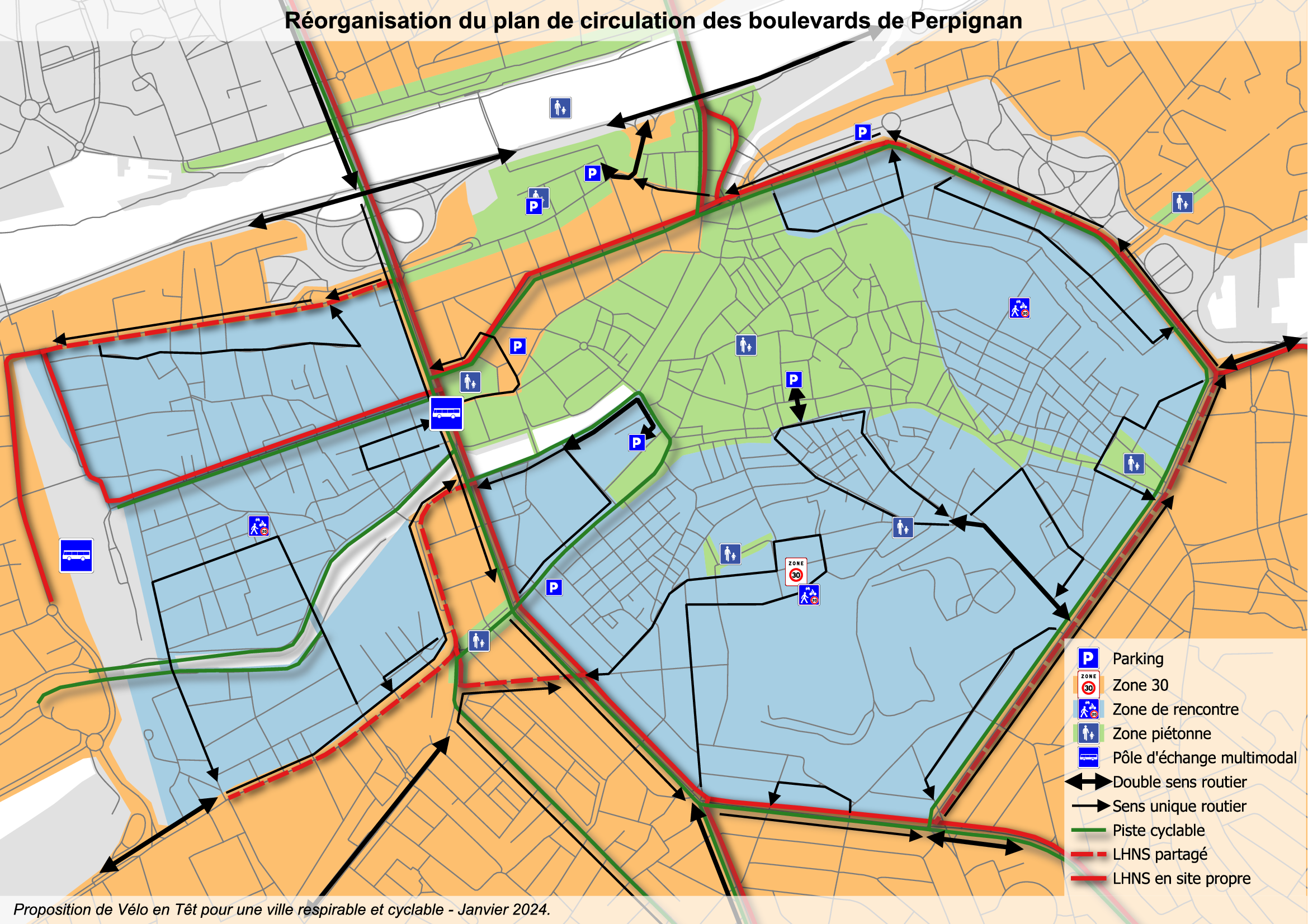 proposition plan de circulation boulevards vélo en têt